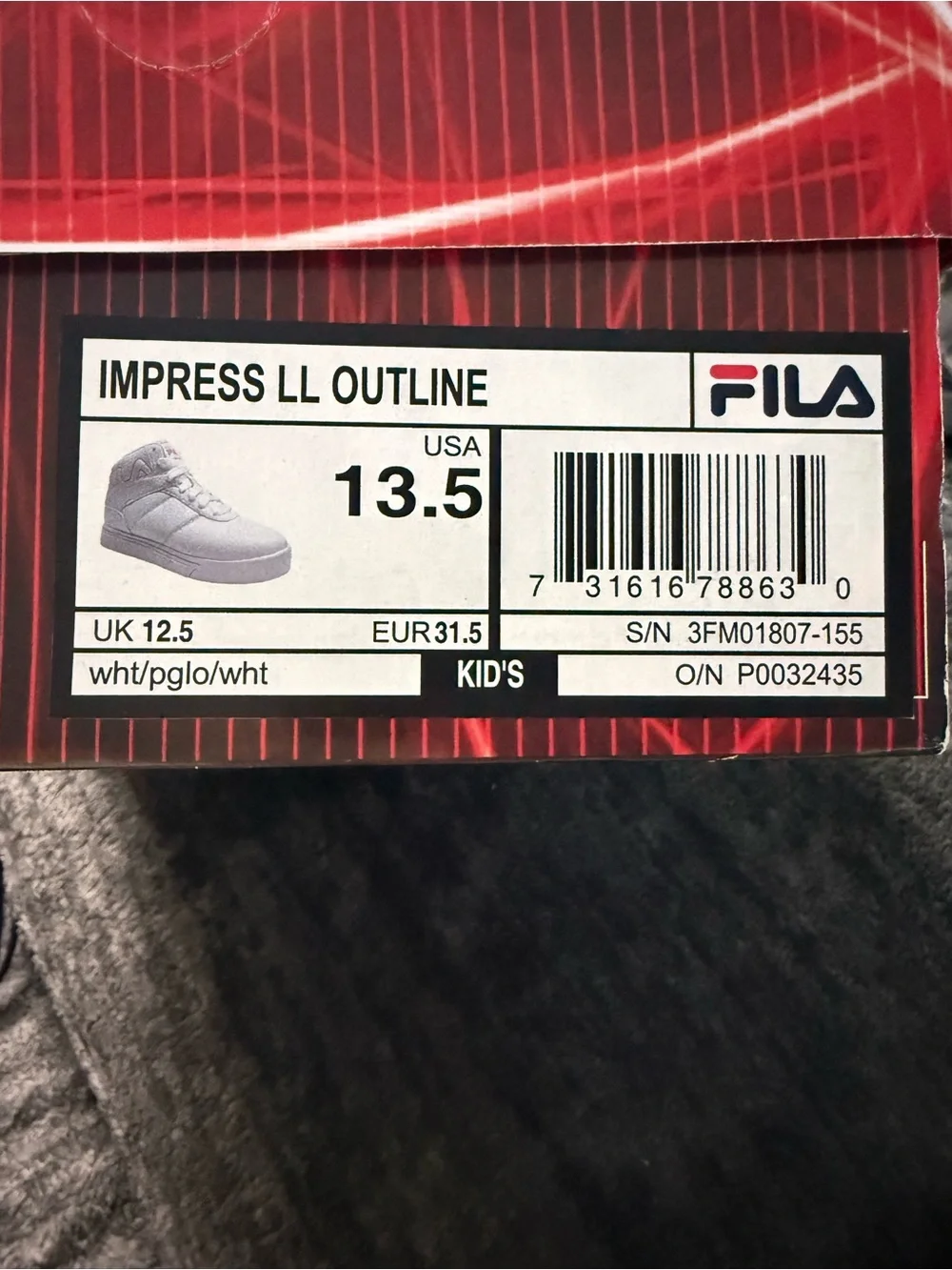 Fila Impress LL Outline mid/high-top kid's sneaker